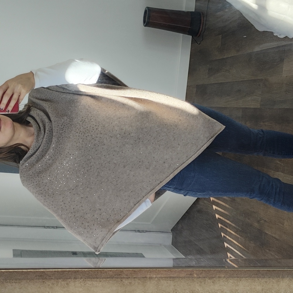 Rhinestone glitzy poncho